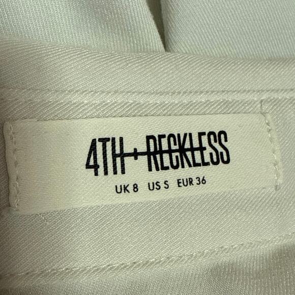 4th & Reckless White Long Sleeve Pocket Collared Button Down Shirt Blouse Top S - Picture 5 of 6
